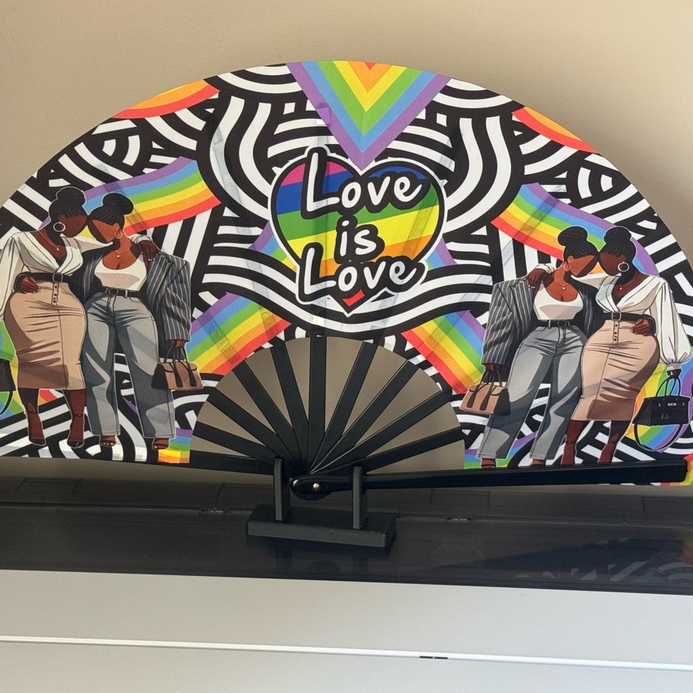 Love is Love Rainbow Pride Clack Fan